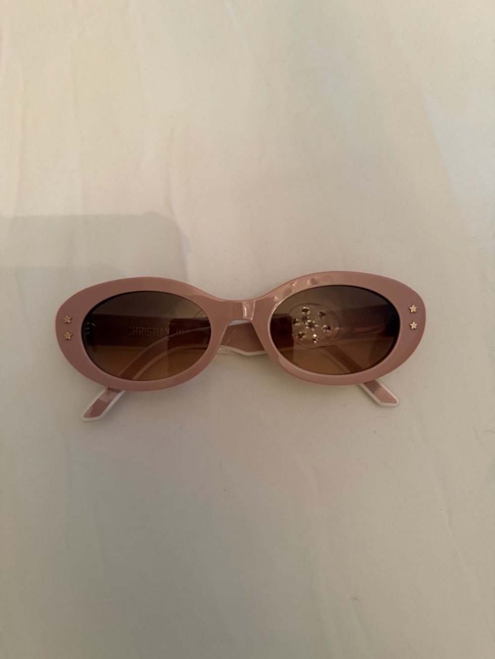 Dior Pink Oval Sunglasses with Brown Lenses - Picture 3 of 4